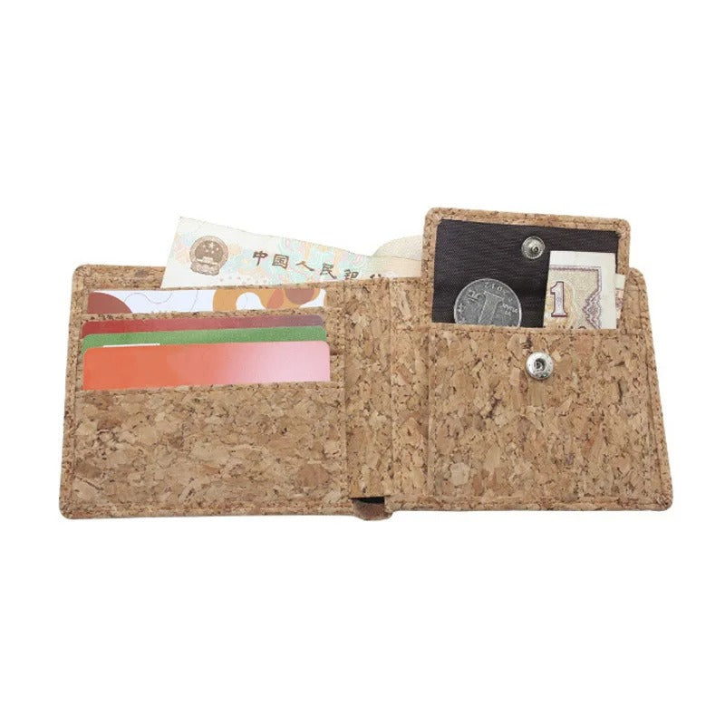 Natural Unisex Environmentally Friendly Cork Coin Purse Wallet