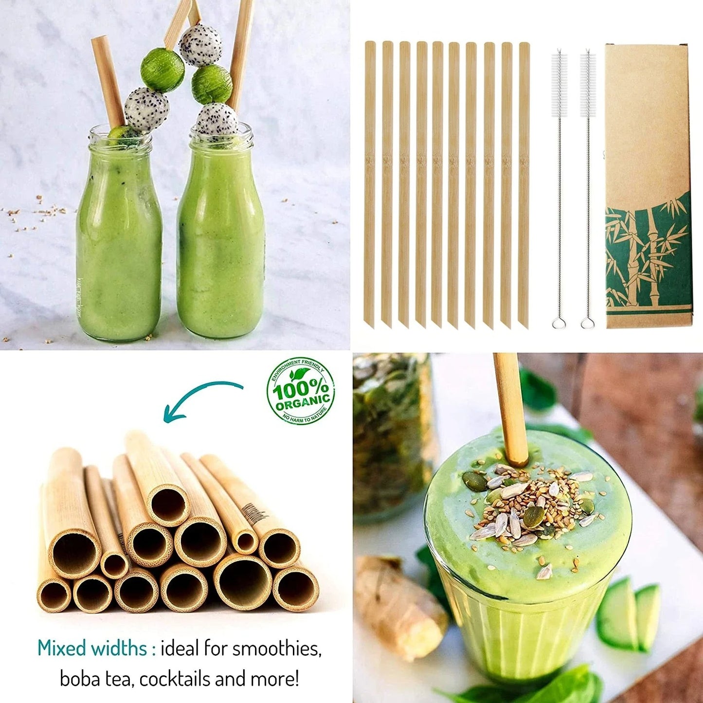 Reusable Bamboo Drinking Straws